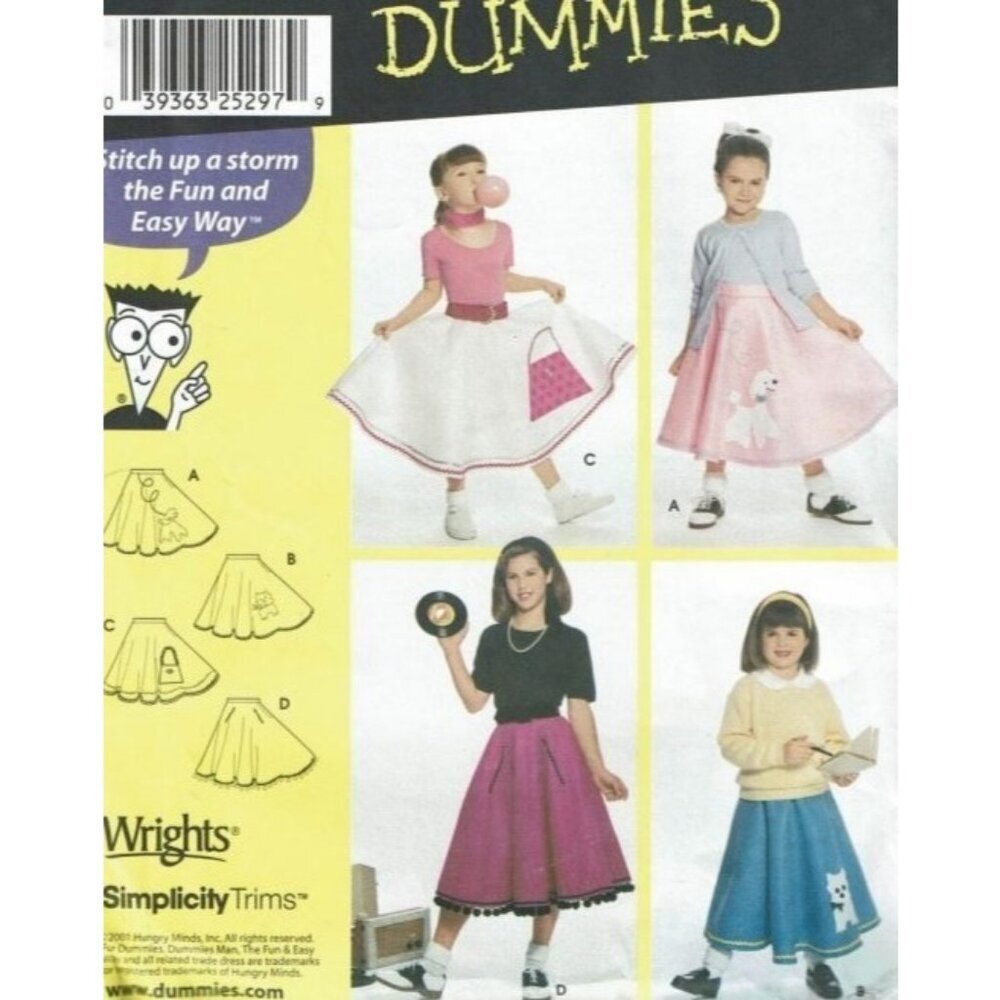 Simplicity Sewing Pattern 9924 Circle Felt Skirt Appliques‎ Girls Size 7-14